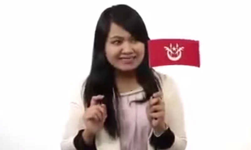 A screenshot of Aisyah Tajuddin in the u00e2u20acu02dcHudud Isi Periuk Nasi? [Kupas]u00e2u20acu2122 video posted on YouTube. 