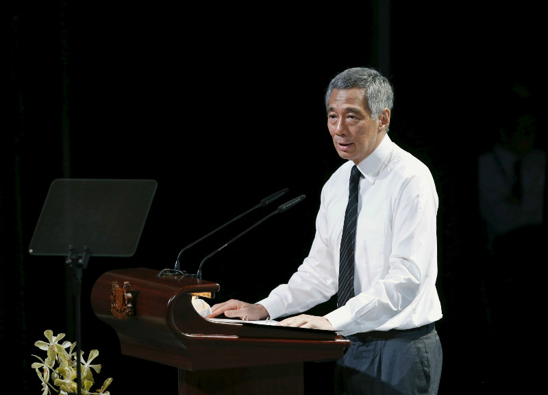 Singaporeu00e2u20acu2122s Prime Minister Lee Hsien Loong delivers an address at the funeral of his father and Singaporeu00e2u20acu2122s former leader Lee Kuan Yew at the University Cultural Centre at the National University of Singapore March 29, 2015. u00e2u20acu201d Reuters pic