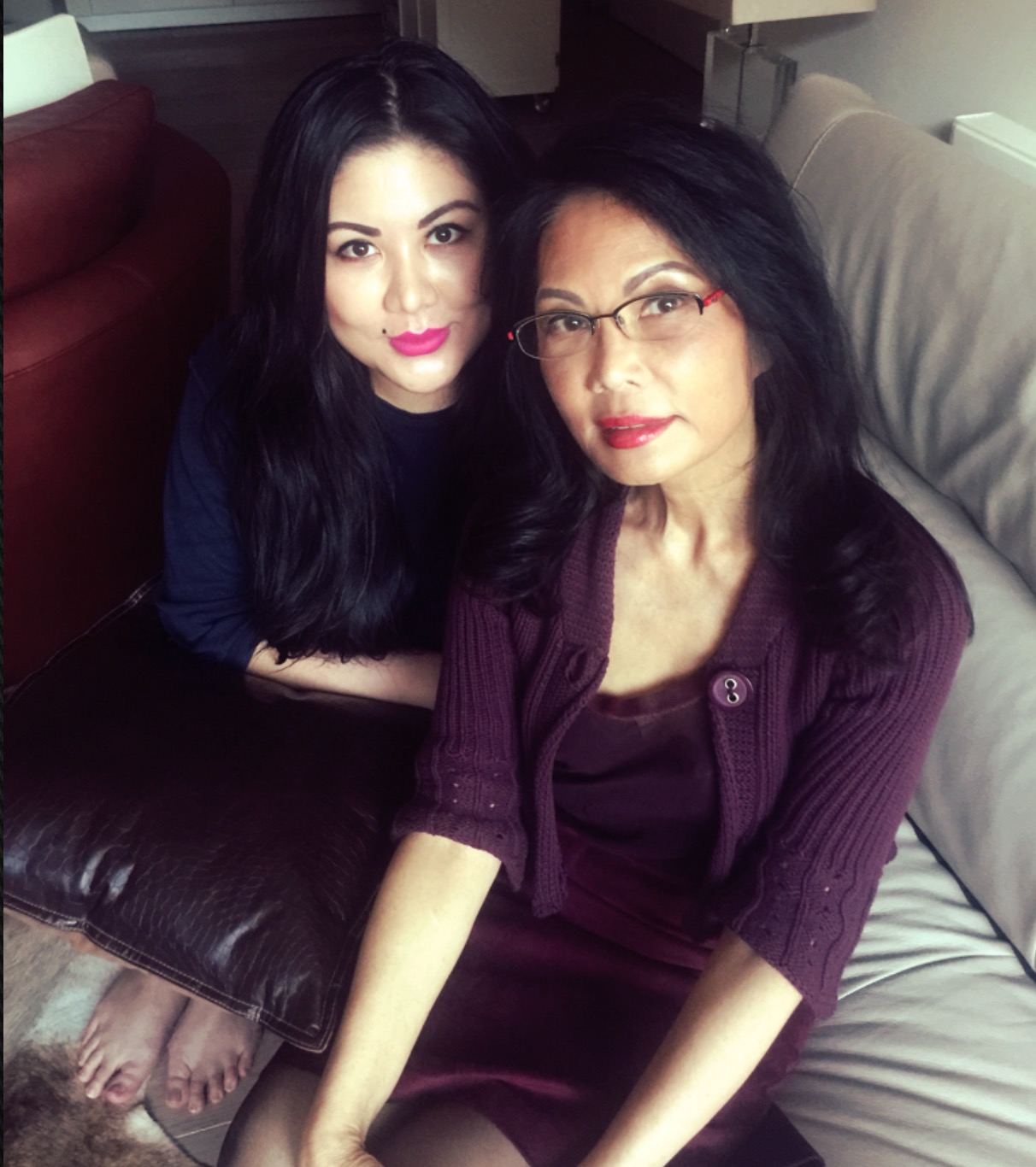 Pauline Chai and her youngest daughter Angeline Francis.