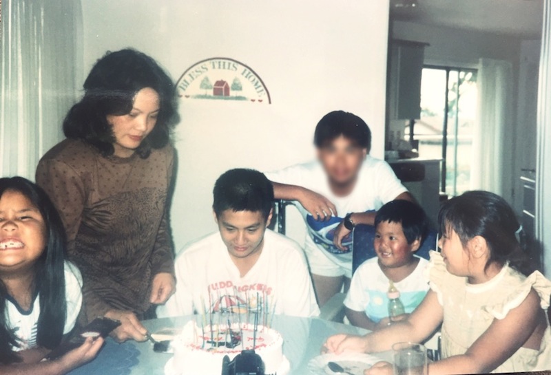 Pauline Chai in 1988 at home in Canada with her 5 children.
