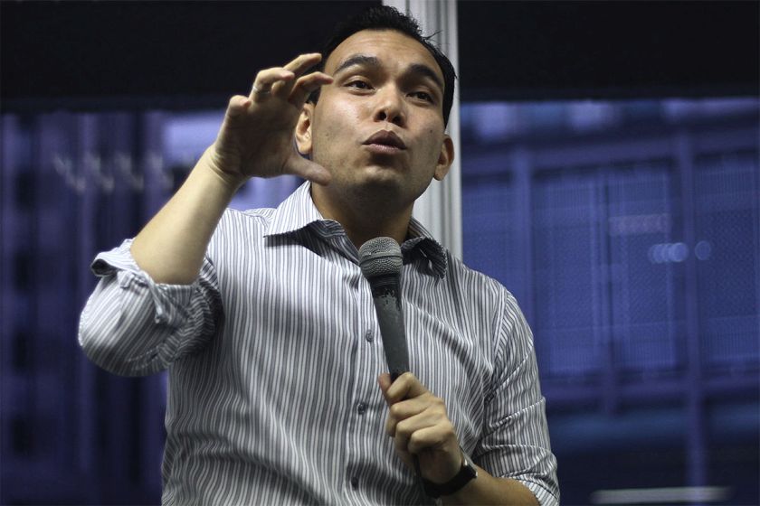Chairperson of the National Young Lawyers Committee Syahredzan Johan speaks at a forum on the Sedition Act at Wisma HELP, Kuala Lumpur, March 12, 2015. u00e2u20acu201d Picture by Yusof Mat Isann