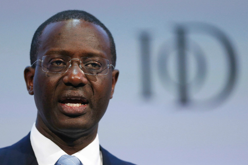 File picture shows Prudential Chief Executive Tidjane Thiam speaking at the Institute of Directors annual convention in London. Credit Suisse said on March 10, 2015, it had hired Thiam as the first African to lead a global investment bank. u00e2u20acu201d Reuters pic