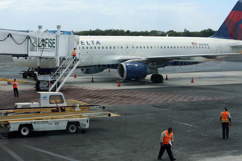 A Delta airliner is parked on the tarmac after making an emergency landing at the Augusto C. Sandino International Airport in Managua in this March 6, 2015 handout. u00e2u20acu201d Reuters pic