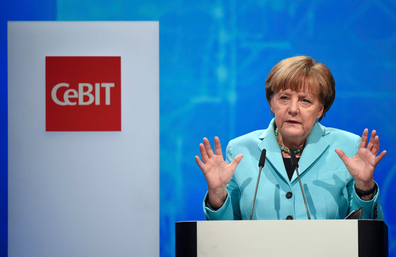 German Chancellor Angela Merkel makes a speech during the official opening of the CeBIT trade fair in Hanover March 15, 2015. u00e2u20acu201d Reuters pic