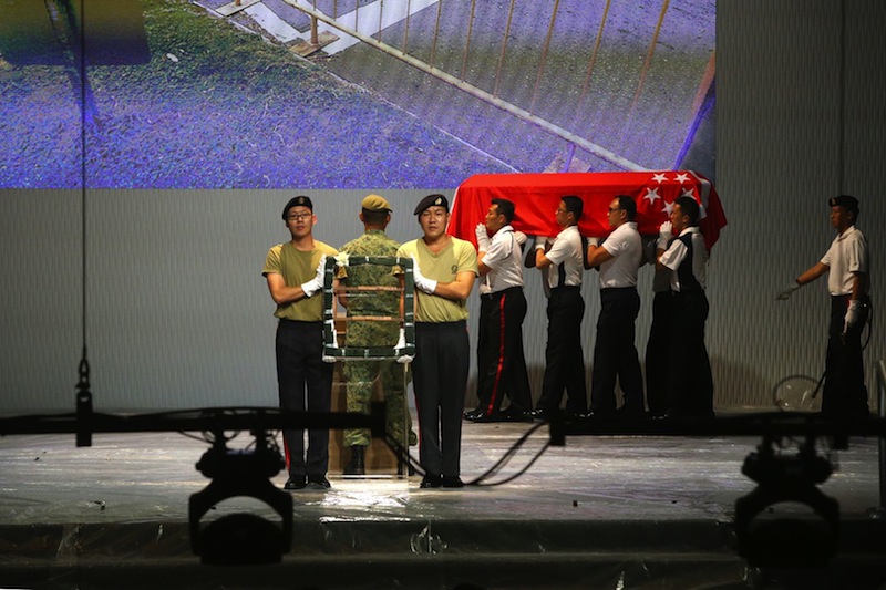 Rehearsals for Lee Kuan Yew's State Funeral at the National University of Singapore University Cultural Centre. u00e2u20acu201d TODAY pic