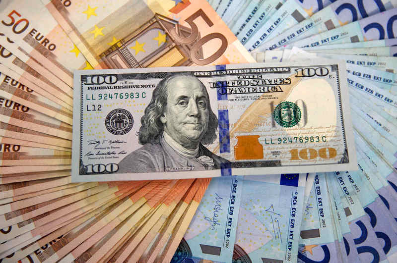 A picture illustration shows Euro and US dollar banknotes in Sarajevo March 9, 2015. u00e2u20acu201d Reuters pic