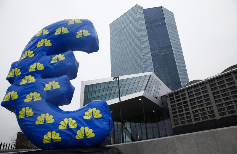 Inflated euro sign is seen outside the new headquarters of the European Central Bank (ECB) in Frankfurt, January 22, 2015. u00e2u20acu201d Reuters pic