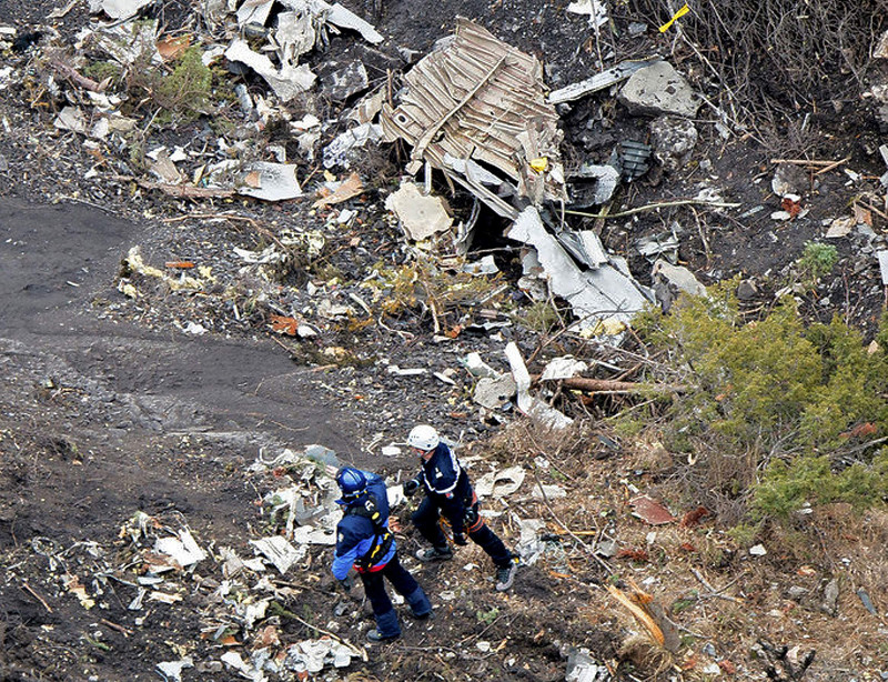 A photo released March 25, 2015 by the French Interior Ministry shows search operations at the crash site of an Airbus A320, near Seyne-les-Alpes. u00e2u20acu201d Reuters pic