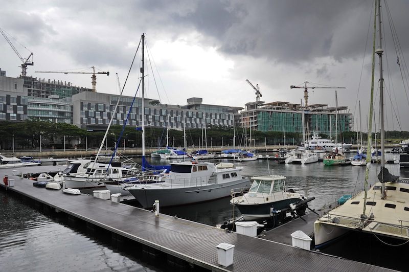 This photograph taken on November 14, 2013 shows a view of the yatch club with new buildings on the rise at the background in the southern state of Johor Baru.u00c2u00a0u00e2u20acu201d AFP pic