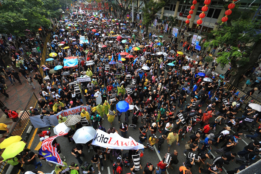 Thousands march during the #KitaLawan rally in Kuala Lumpur March 7, 2015. u00e2u20acu201d Picture by Saw Siow Feng