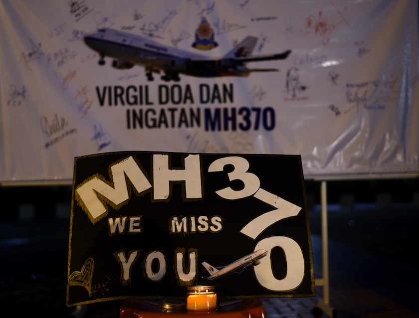 A board bearing solidarity messages is seen during a gathering to mark the one-year anniversary of the disappearance of Malaysia Airlines flight MH370, in Kuala Lumpur on March 6, 2015. u00e2u20acu201d AFP pic