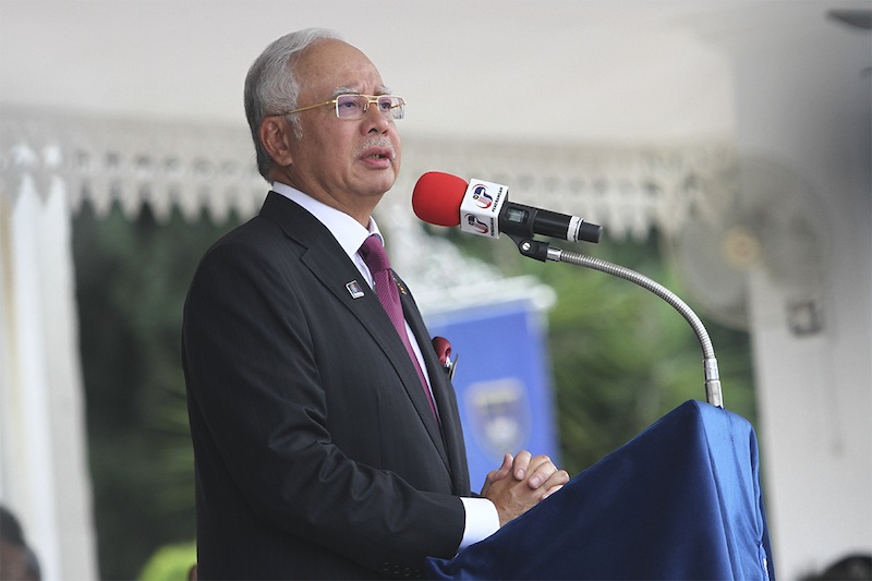 Najib speaks during the 208th Police Day at the Police Training Centre in Kuala Lumpur, March 25, 2015. u00e2u20acu201d Picture by Yusof Mat Isa 