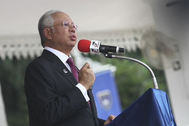 Najib speaks during the 208th Police Day at the Police Training Centre in Kuala Lumpur, March 25, 2015. u00e2u20acu201d Picture by Yusof Mat Isa 