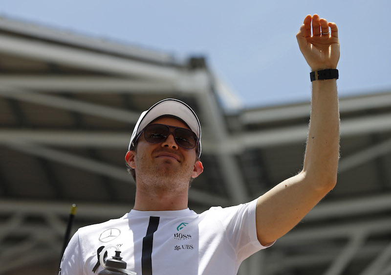 Mercedesu00e2u20acu2122 Nico Rosberg gestures before the start of the Malaysian Grand Prix 2015 at Sepang International Circuit in Kuala Lumpur March 29, 2015. u00e2u20acu201d Reuters pic