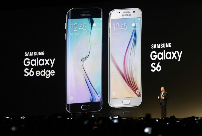 Samsung Electronics President and CEO JK Shin presents the Samsung Galaxy S6 during the 2015 Mobile World Congress in Barcelona on March 1, 2015. u00e2u20acu201d AFP Relaxnews pic