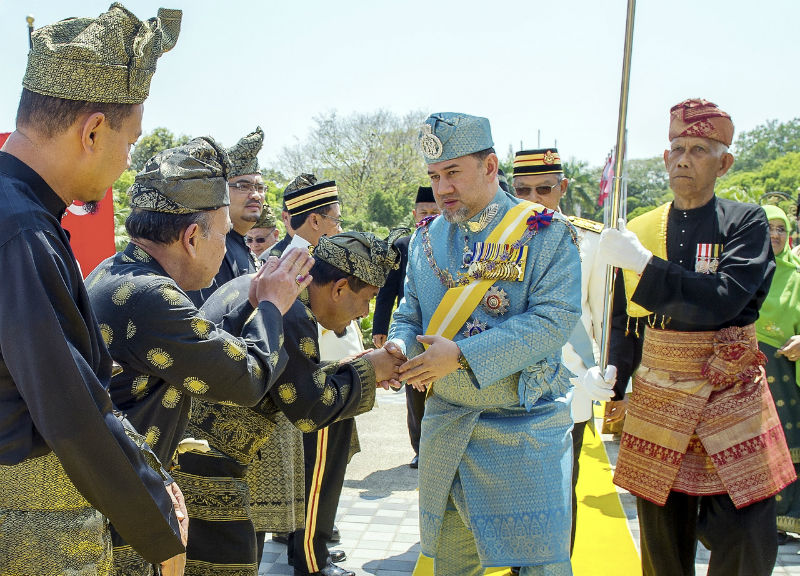 The Sultan of Kelantan, Sultan Muhammad V arrives to officiate the opening ceremony of the Third Session of the 13th Kelantan State Assembly in Kota Baru, March 16, 2015. u00e2u20acu201d Bernama pic