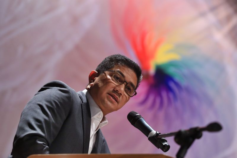 Azmin Ali speaks at the Asean Civil Society Conference in Kuala Lumpur, April 23, 2015. u00e2u20acu2022 Picture by Saw Siow Feng 