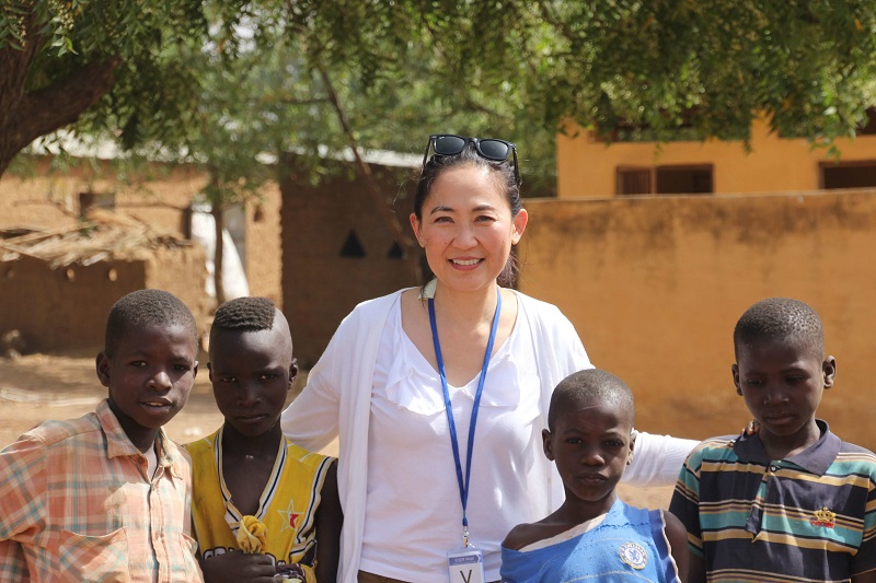 Dr Betty Sim Kim Lee Sim is seen with local children while working on clinical trials in Doneguebougou, Mali. u00e2u20acu201d Picture courtesy of Betty Sim Kim Lee