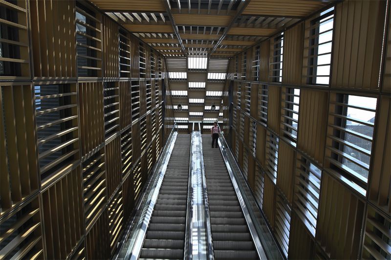 Pedestrians use the escalators heading into Nu Sentral from Brickfields in Kuala Lumpur, April 6, 2015. u00e2u20acu201d Picture by Yusof Mat Isa