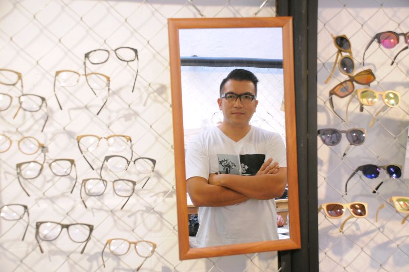 Optometrist Wayne Ng and his own range of prescription spectacles and sunglasses. u00e2u20acu201d Picture K.E.Ooi