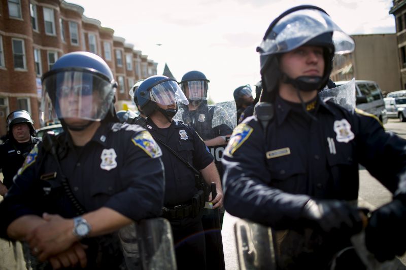 Police gather at North Ave and Pennsylvania Ave in Baltimore, Maryland April 28, 2015. u00e2u20acu2022 Reuters pic