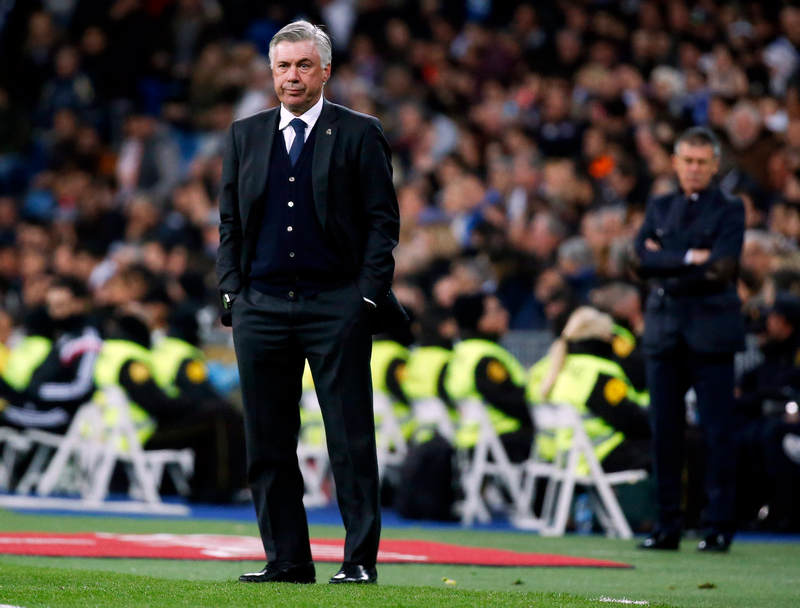 Real Madrid coach Carlo Ancelotti during their Spanish First Division match against Levante in Madrid March 15, 2015. u00e2u20acu201d Reuters pic