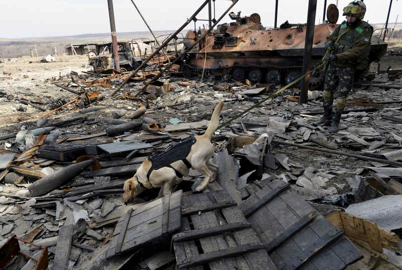 Bitter fighting has left the Donetsk region and its economy in ruins. u00e2u20acu201d AFP pic