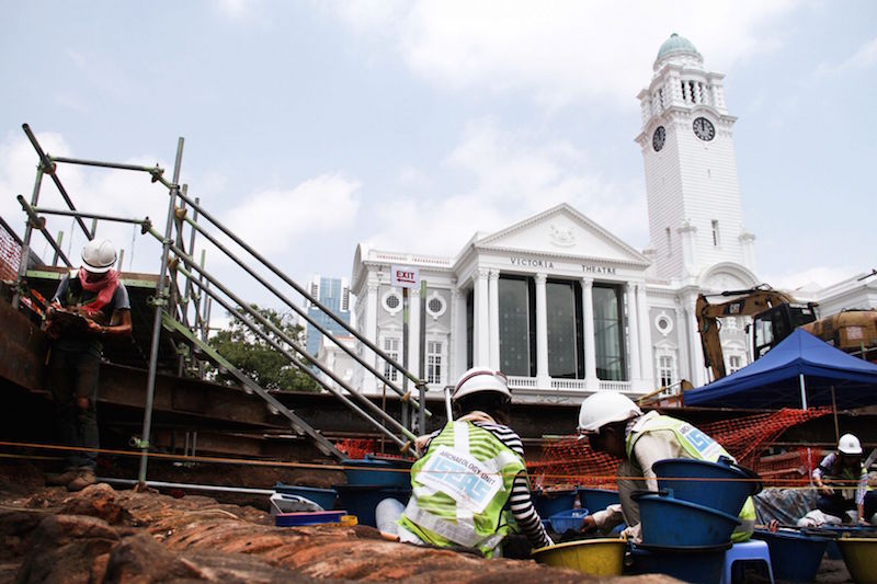 The archaeological excavation at Empress Place is organised by the National Heritage Board, with support of the Urban Redevelopment Authority. u00e2u20acu201d Today pic