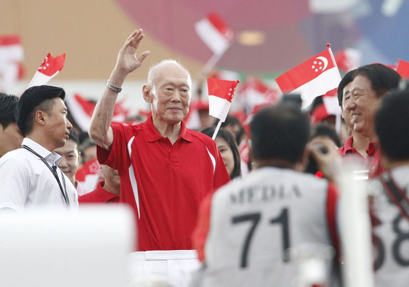 Lee Kuan Yew at Singapore's 2013 National Day Parade. u00e2u20acu201d TODAY picn