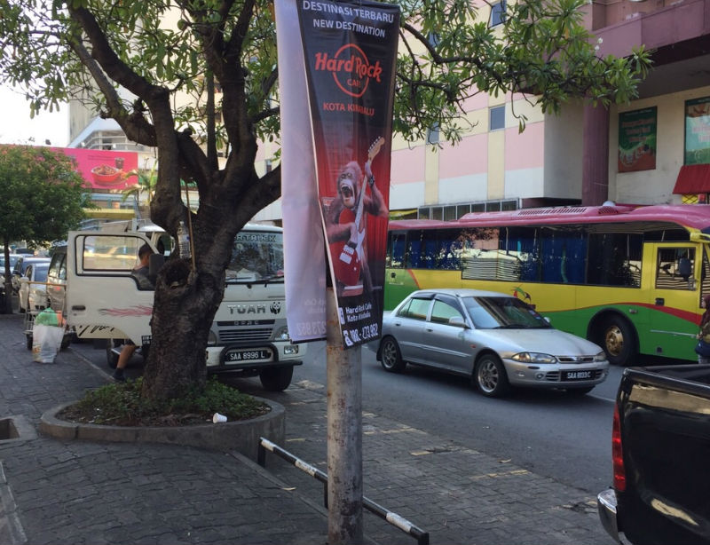 Hard Rock Cafe Kota Kinabalu will remove promotional banners and buntings featuring the image of an orangutan holding a guitar after they triggered a public outcry. u00e2u20acu201d Picture by Julia Chan