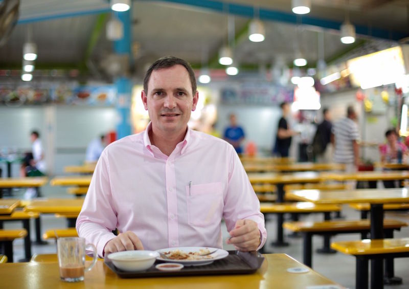 Expat Paul Hutton at Zion riverside food centre. u00e2u20acu201d Today pic