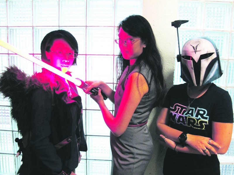 u00e2u20acu02dcStar Warsu00e2u20acu2122 isnu00e2u20acu2122t just for the boys: (from left) Joey Lim, Olivine Lin and Tyrene Teo. u00e2u20acu201d Today pic