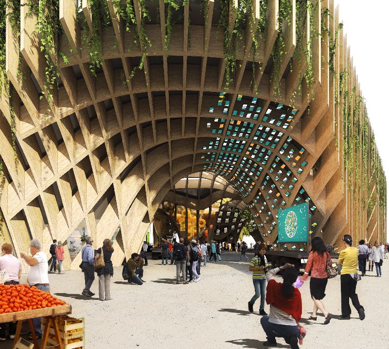A vertical garden welcomes visitors to the French pavilion at Expo Milano 2015.u00c2u00a9 CMC/XTU/STUDIO A. RISPAL/SIMONIN Fru00c3u00a8res/ALN