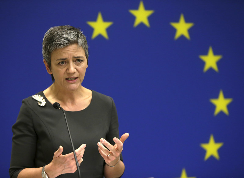 European Union Commissioner for Competition Margrethe Vestager holds a news conference at the EU Delegation in Washington April 16, 2015. u00e2u20acu201d Reuters pic