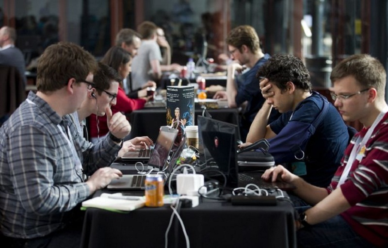 Participants work on laptops as they take part in a u00e2u20acu02dcBattlehacku00e2u20acu2122 competition in London on April 25, 2015. u00e2u20acu201d AFP pic