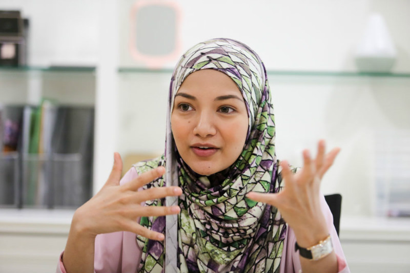 Naelofar Hijab founder Neelofa speaks to Malay Mail Online in an interview at Kuala Lumpur on April 29, 2015.