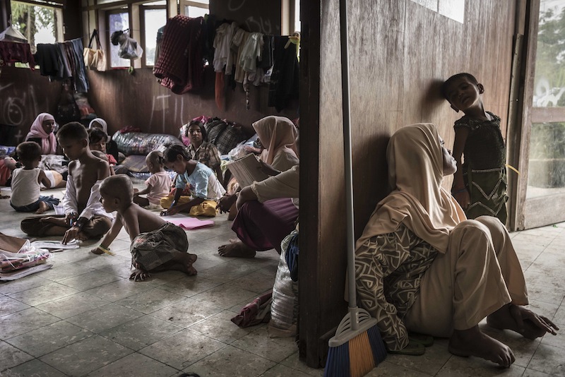 Rohingya migrants from Myanmar at a temporary shelter in Bayeun, Indonesia, May 25, 2015. u00e2u20acu201du00c2u00a0NYT pic
