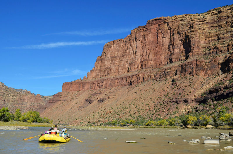 A rafting trip down Utahu00e2u20acu2122s Red Rock Canyons. From a series of pre-arranged shoreline camps, rafters can explore Native American ruins, ancient petroglyphs, and Wild West ranches. u00e2u20acu201d Tyler Wendt courtesy of O.A.R.S./The New York Times pic