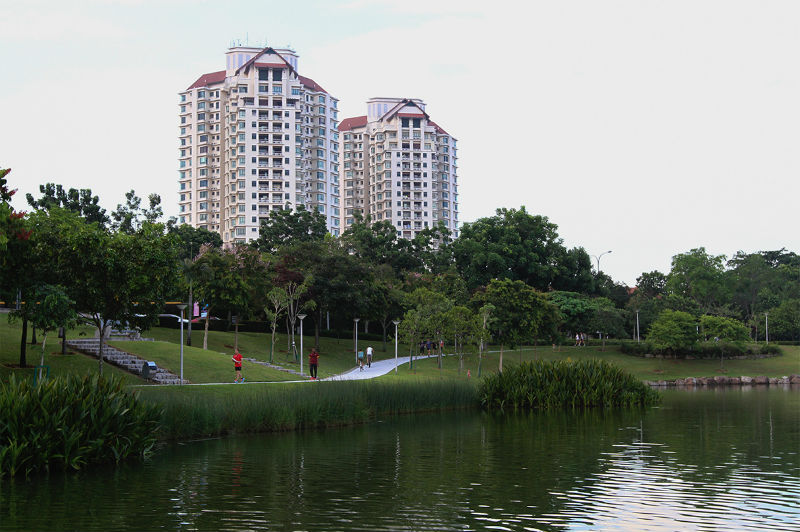 People jogging at a park in Desa Park City, Kepong.