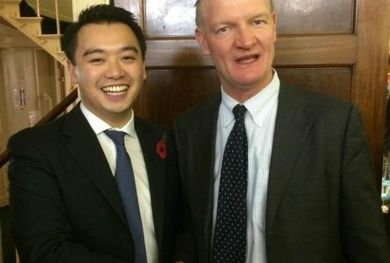 Alan Mak (left) became the first ethnic Chinese to be elected to the UK House of Commons, May 8, 2015. u00e2u20acu201d Pic courtesy Alan Maku00e2u20acu2122s website