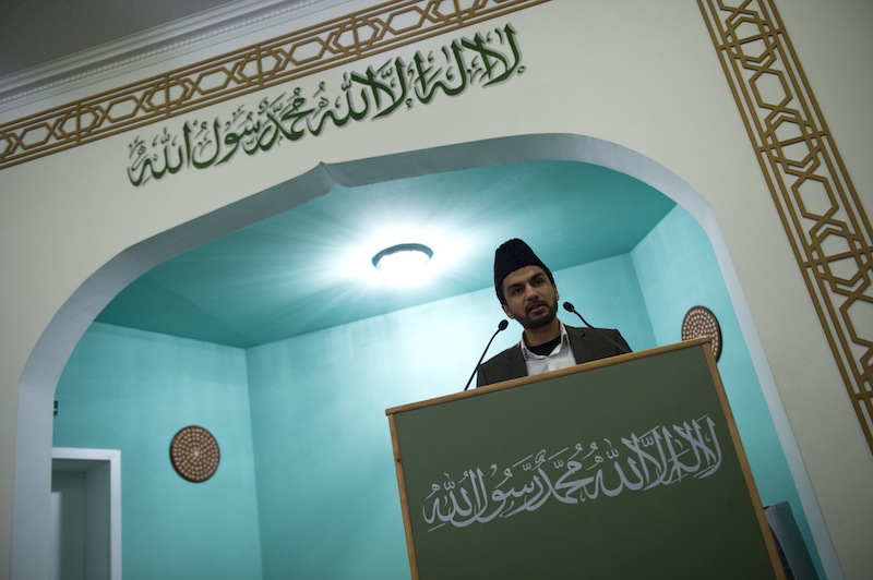 Said Ahmed Arif, the Imam of Berlin's Khadija mosque, a mosque of the Ahmadiyya Muslim Community, addresses guests during a New Year reception in Berlin on January 21, 2015. u00c2u00a0u00e2u20acu201d AFP pic