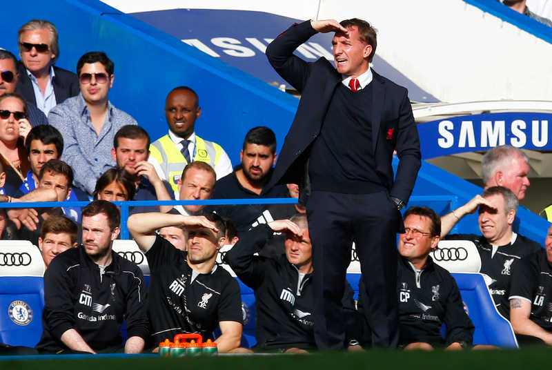 Liverpool manager Brendan Rodgers during the Premier League match with Chelsea at Stamford Bridge, May 10, 2015. u00e2u20acu201d Reuters pic