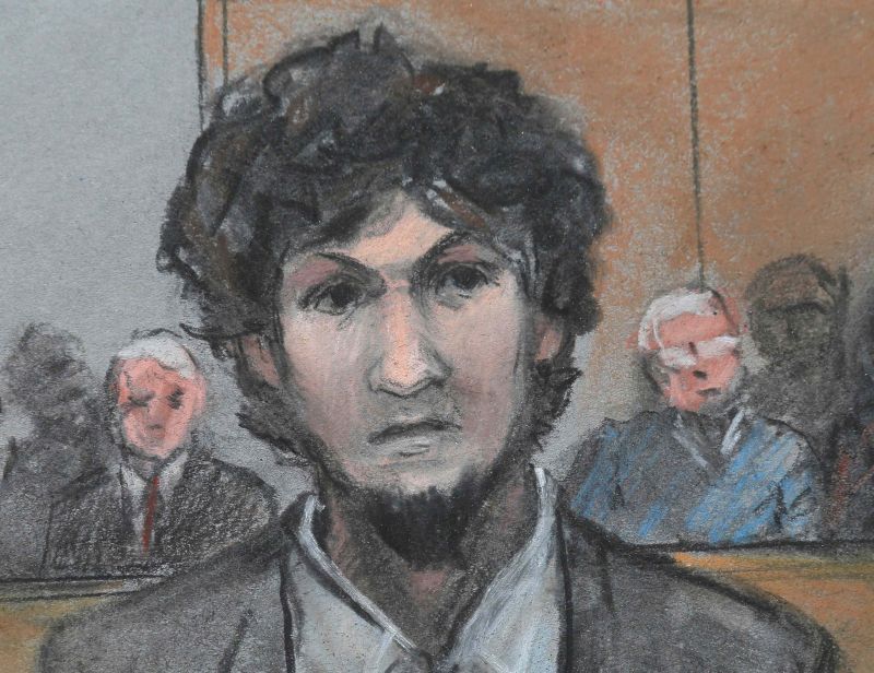 Boston Marathon bomber Dzhokhar Tsarnaev is shown in a courtroom sketch after he is sentenced at the federal courthouse in Boston, Massachusetts May 15, 2015. u00e2u20acu2022 Reuters pic