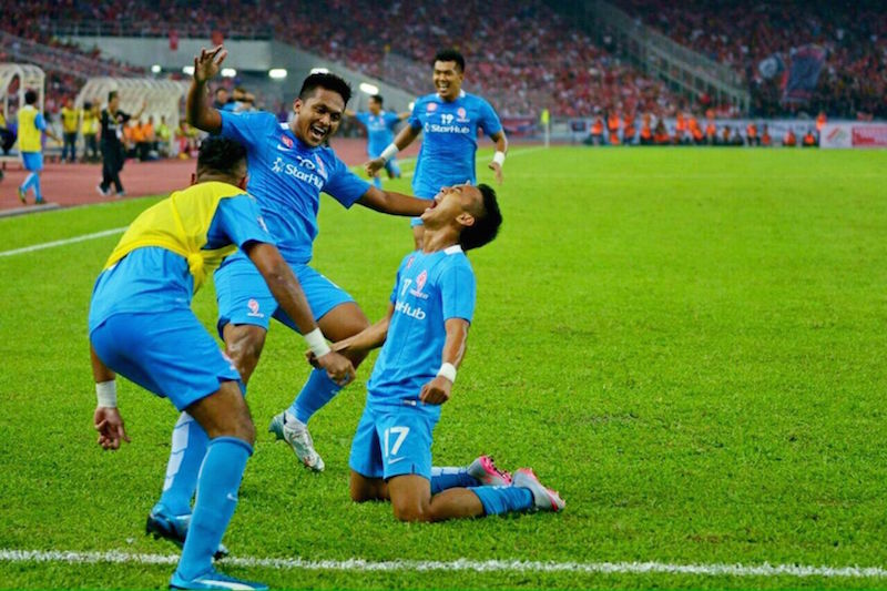 Faris Ramli after scoring the first goal at the 6-minute mark. u00e2u20acu201d TODAY/Football Association of Singapore pic