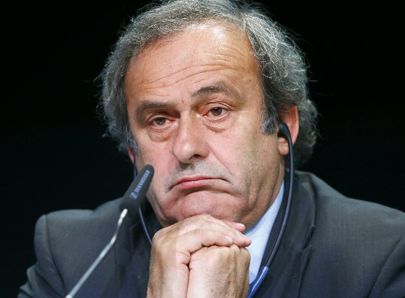 UEFA president Michel Platini addresses a news conference after a UEFA meeting in Zurich, May 28, 2015. REUTERS/Ruben Sprich