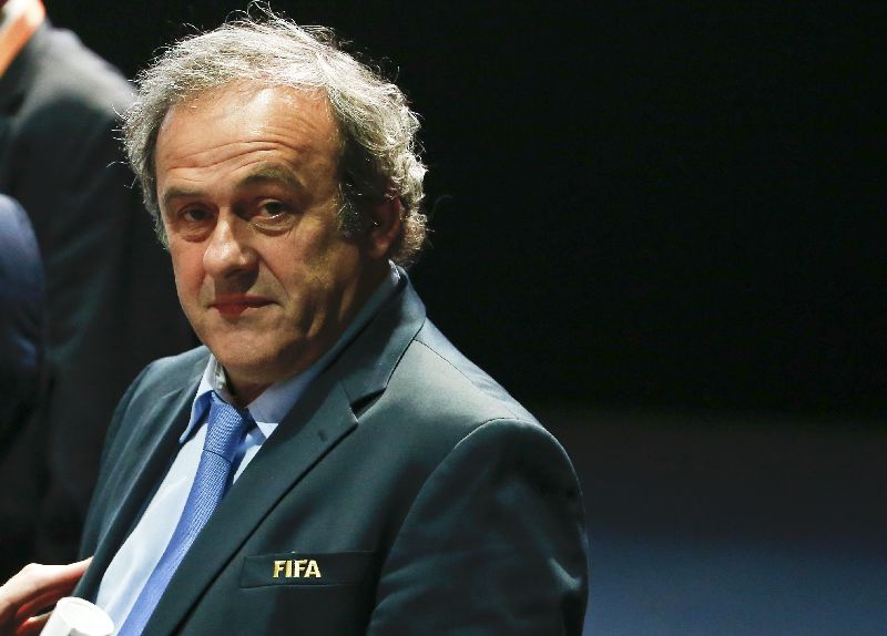 UEFA President Michel Platini at the 65th FIFA Congress in Zurich, Switzerland, May 29, 2015, remembers Heysel 30th anniversary. REUTERS/Ruben Sprich