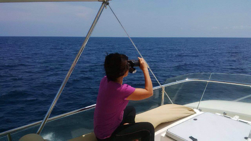 Janice Ti looks out for the refugee boat. u00e2u20acu201d Pix by Janice Ti