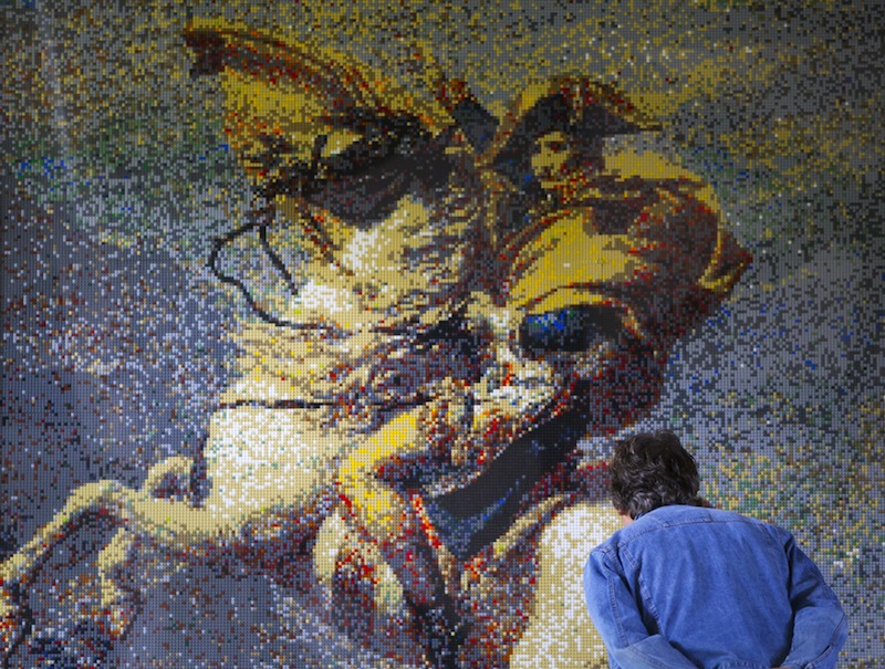 A picture depicting Napoleon and made with thousands of Lego bricks is seen at the exhibition 'Histoire en Briques Lego' in Waterloo, Belgium May 29, 2015.u00c2u00a0u00e2u20acu201d Reuters pic