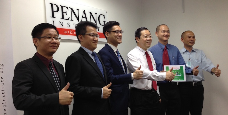 (Fourth from left) Lim Guan Eng officiates the soft launch of Penang Institute KL office at Menara 1MK.