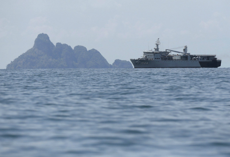 Former prime minister Tun Dr Mahathir Mohamad said the Rohingya refugee problem could only be resolved by addressing the root problems in Myanmar and Bangladesh. File picture shows a Malaysian navy vessel patrolling waters near Langkawi Island, May 17, 20